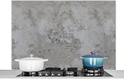 Spatscherm keuken 120x80 cm - Kookplaat achterwand Patroon - Grijs - Oud - Beton print - Muurbeschermer - Spatwand fornuis - Hoogwaardig aluminium