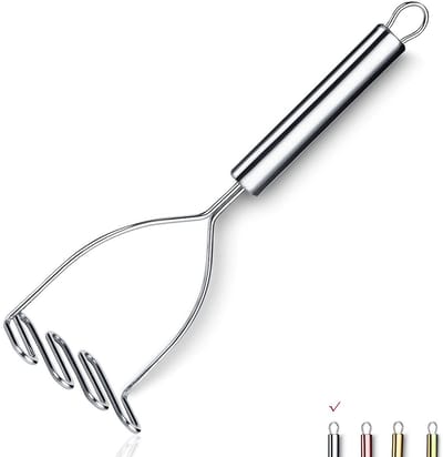 Unyqoos ® Aardappelstamper van Hoogwaardig Roestvrij Staal met Luxe Spiegelpolish voor Perfecte Puree