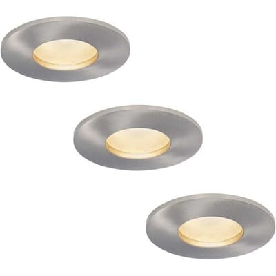 HOFTRONIC Set van 3 Vegas - LED platte inbouwspots met lage inbouwdiepte 60mm - 6 Watt 570 Lumen - 4000K Neutraal wit - GU10 LED Module - Dimbaar -