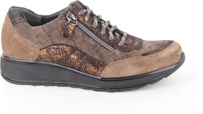 Durea Sneakers Dames - Lage sneakers / Damesschoenen - Leer - 6263 685 - Bruin - Maat 41