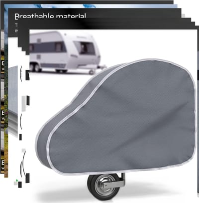 Famanu - Caravan disselafdekking groot formaat met dubbele kliksluiting, anti-slinger koppeling