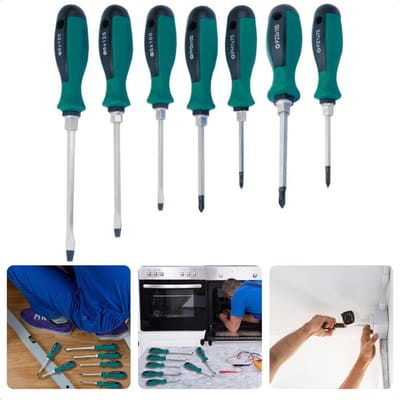 Schroevendraaierset 7 delig - Chroom vanadium staal - Magnetisch - Anti-Slip - Schroevendraaier - Torx - Kruiskop - Opbergdoos - Handgereedschap - Klusgereedschap - Lange Levensduur