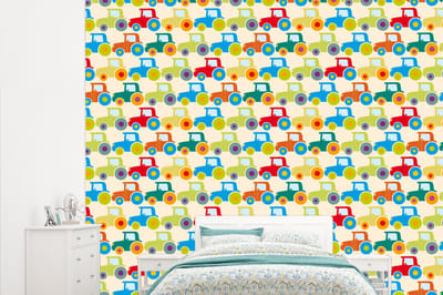Behang - Fotobehang Patronen - Trekker - Kleuren - Jongetje - Jongens - Kinderen - Kids - Breedte 315 cm x hoogte 260 cm