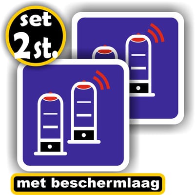 Jerma - Winkeldiefstal poortjes aanwezig - Stickers - set 2 st - 10 x 10 cm - Vinyl - Zelfklevend