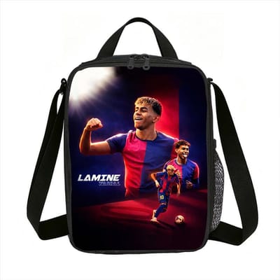 Leer, Reizen Geïsoleerde Lunchtassen L-Lamin Yamal Thermische Tas Voetbalster Lunchcontainer Lekvrije Tote Lunchbox Opbergtassen
