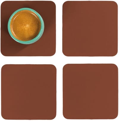 Vacavaliente - Home Accents Ruca Square Coasters (x4) Cocoa