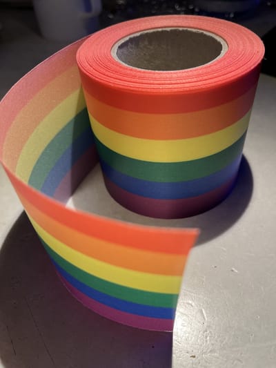 Regenboog Rainbow Pride Rouwlint / Sjerp 150 MM breed bedrukbaar