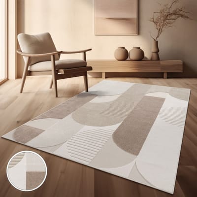 Binnen- en buitentapijt weerbestendig keuken slaapkamer Skandi etno design effen kleuren