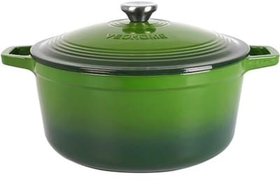 Gietijzeren Braadpan 6L Ø28cm - Duurzame Citruskleurige Stoofpot Geschikt Voor Inductie, Gas en Oven
