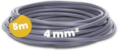 Kalitec 5 meter H07V-K 4 mm² grijze bedradingskabel | Flexibele enkeladerige kabel | 4 mm² gevlochten draad | Fijnaderige bedrading | Enkeladerige kabel | Enkeladerige kabel voor schakelkasten | Schakelkabel