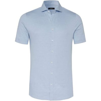 Desoto Luxury Overhemd Luxury Faux-Uni Kent Collar Licht Blauw / male