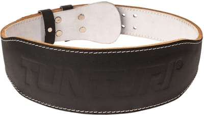 Tunturi Lifting Belt 90 cm - Halterriem voor deadlift - Powerlift riem om te squatten - Fitness riem - Leer - Zwart