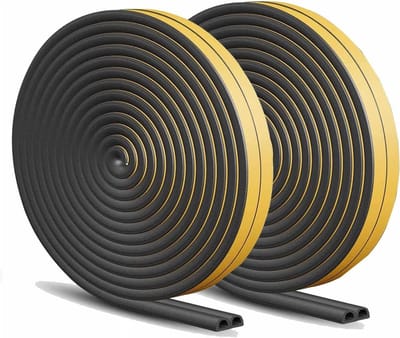 Deur- en Raamafdichting Tape - Geluidsisolatie en Anti-Collisie Rubber Foam Strip - 20 m Zwart voor Effectieve Isolatie en Energiebesparing