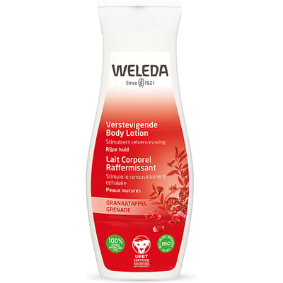 WELEDA Granaatappel Verstevigende Body Lotion - Sinaasappel, Davana & Vanille - Verzorgt & Verstevigt De Rijpe Huid - Prikkelt Je Zintuigen - 100% Natuurlijke Ingrediënten - 200ml