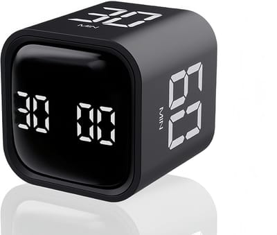 Timer - Wekker - Pomodoro Dobbel - Focus Timer Kubus - Digitale Afteltimer voor Werk & Studie - USB-C Oplaadbaar - Zwaartekracht Sensor - Time Management Tool - Zwart