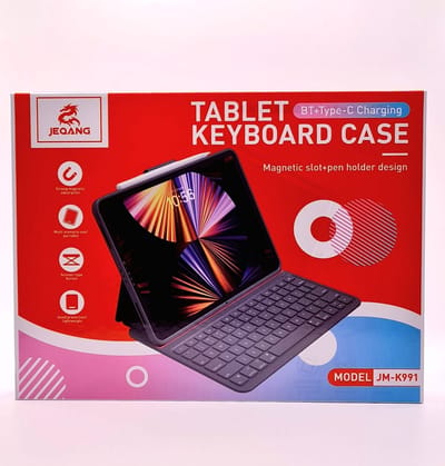 Tablet Toetsenbord Hoes met Bluetooth – Magnetische Keyboard Case met Penhouder & Type-C Opladen – Geschikt voor iPad & Tablets – JM-K991 | Tablet Keyboard Case Bluetooth