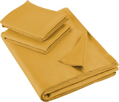De Witte Lietaer Lakenset Olivia - Tweepersoons - 280 x 280 cm - Geel - Satijnkatoen