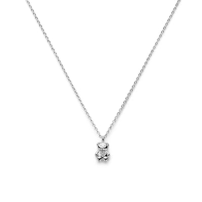 zilver gerhodineerd collier beer zirkonia 36 + 4 cm 1336789