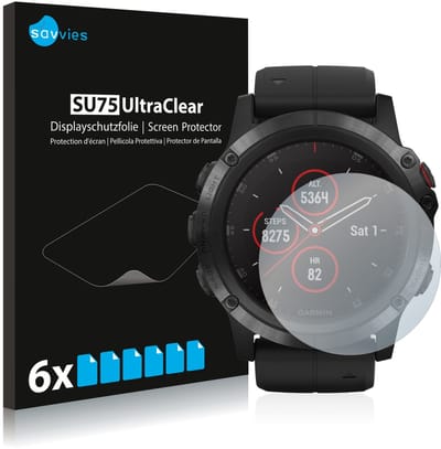 Savvies - Screenprotector voor Suunto Ambit3 Peak Black - Folie Beschermfolie transparant 6 Stuks