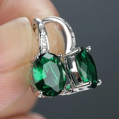 Nieuwe Groene Kristallen Steen Oorbellen In Europa En Amerika, Gekoppeld Aan Schitterende Luxe Verjaardagscadeaus Voor Vrouwen, Prachtige Sieraden black