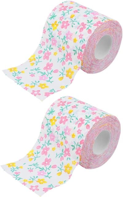 Toiletpapier Rollen - Papieren Zakdoekjes - Huishoudelijk Gebruik - Decoratief Bedrukt - 2 Rollen - Roze