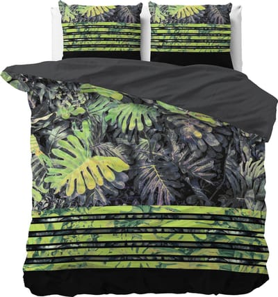 Sleeptime Jungie  - Dekbedovertrekset - Lits-Jumeaux - 240 x 220 + 2 kussenslopen 60x70 - Zwart