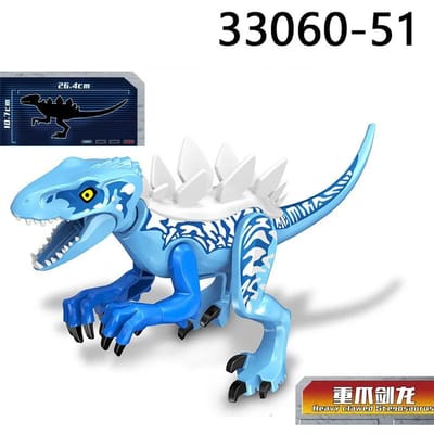 Grote Afmeting Gemonteerd Bouwstenen Speelgoed Dinosaurus Wereld Triceratops Tyrannosaurus Kinderen Dier Model Bouwstenen Speelgoed voor Jongens Cadeaus Premium Kwaliteit blue