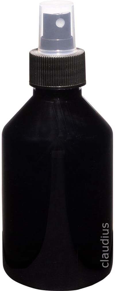 Lege Plastic Fles 250 ml zwart met zwart verstuiverdop - set van 10 stuks - navulbaar - leeg