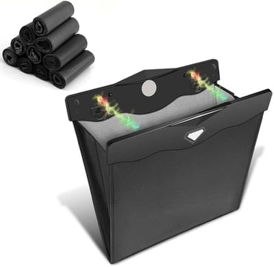 Auto prullenbak - Inclusief 150 Afvalzakken - Hangende - Magnetische Prullenbak - Auto-opslag - vuilnisbak -Vuilnisbak Organizer - Mini prullenbak - Auto deur prullenbak - handig prullenbak - Plastic Opbergdoos Auto - Mini Auto Prullenbak - Zwart