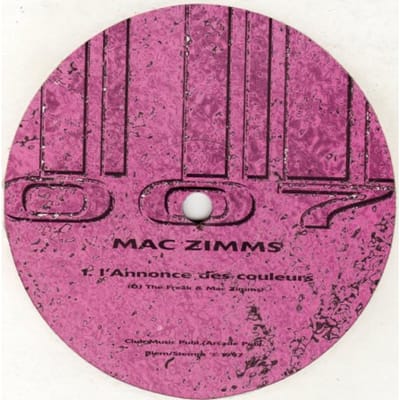 12-inch Plaat MAC ZIMMS - L'Annonce Des Couleurs TP007 2-Sporen 1997 Nederland Dans & Electronica Gebruikt pink