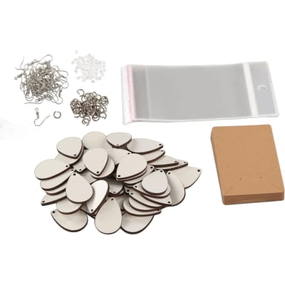 Sublimatie Oorbel Rohlingen Set 250 Stuks Waterdruppels Oorbel Hanger Oorhaak Karton Thermische Transfer Oorbellen Set gray