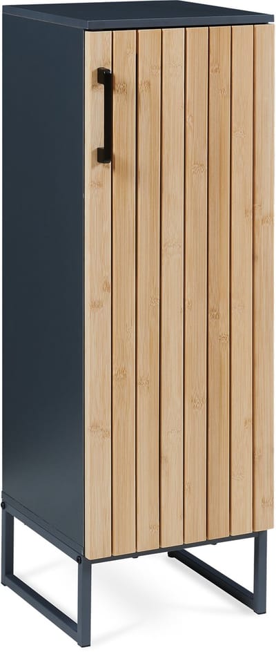 Badkamerkast Svanes 30x30x90 cm donkergrijs en naturel [en.casa]