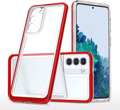Hoesje Geschikt Voor Samsung Galaxy S22 Plus hoesje Transparant backcover met bumper case - Rood – oTronica