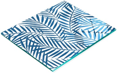 Decoratieve glazen keukensnijplank met palmbladerenmotief, 60x52 cm
