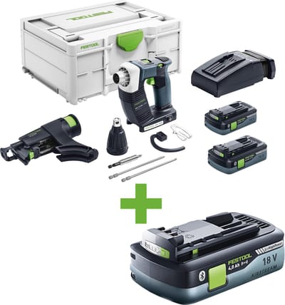 Festool DURADRIVE DWC 18-2500 HPC4,0 I-Plus 18V Li-Ion accu bandschroefmachine set (2x4,0Ah) in systainer - 18Nm - 55mm - koolborstelloos