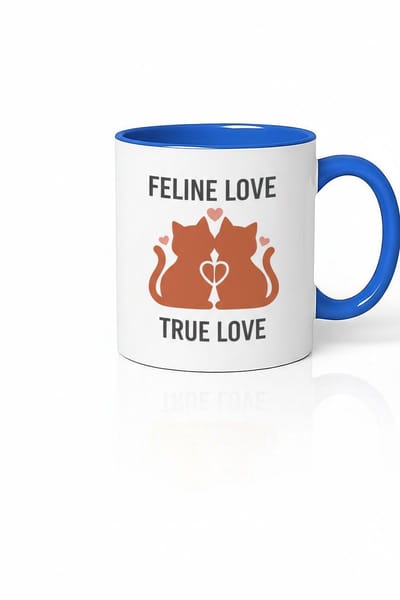 Feline Love True Love Katten Mok - Romantisch Cadeau voor Kattenliefhebbers & Valentijn - Unieke Keramische Liefdesmok