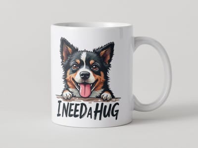Mok I Need a Hug – Grappige Hond Beker 330ml | Schattige Koffiemok voor Hondenliefhebbers