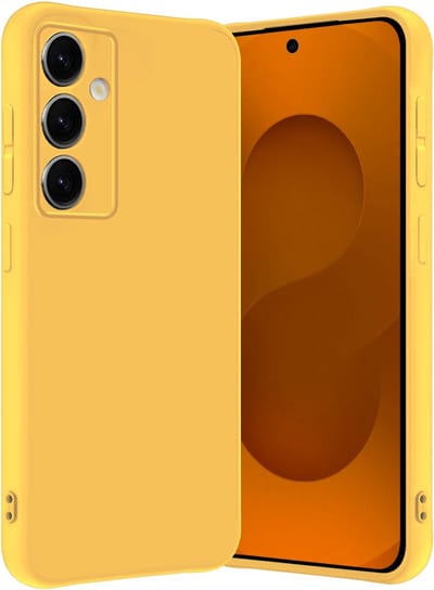 Hoes - Geschikt voor Samsung Galaxy S25 - Sterk & Shockproof - Hoesje Cover - Siliconen Case - Geel