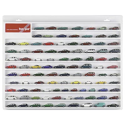 Vitrine voor Herpa personenauto's (Wit)