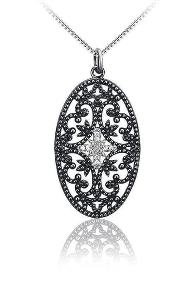 Montebello Ketting Borago - 925 Zilver Gerhodineerd - Vintage - 35x19mm - 45cm