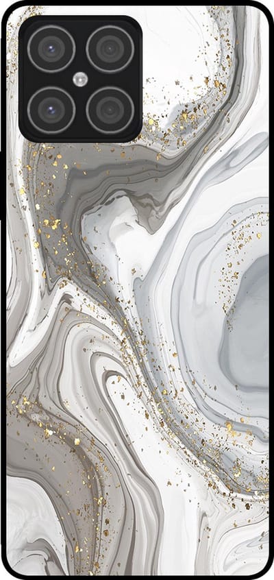 Smartphonica Telefoonhoesje Geschikt voor Huawei Honor X8 4G met marmer opdruk - TPU backcover case marble design - Zilver geschikt voor Huawei Honor X8