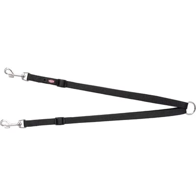 Trixie Premium dual leash coupler XS-M: 40-70 cm/15 mm Zwart