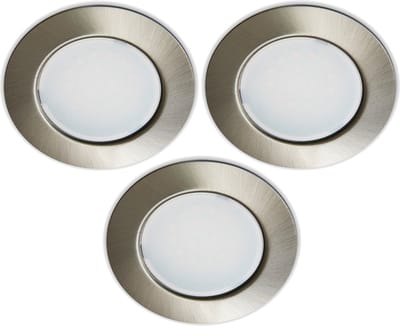 Trango LED Meubelinbouwspots Set van 3 – 12V AC/DC – G4E-32N Mat Nikkel – G4/MR16/GU5.3 – Inbouwlamp voor Keukenkast, Plafond, Afzuigkap, Vitrine