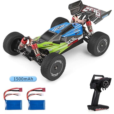 Wltoys XKS 144001 1/14 RC voiture de course à grande vitesse 2200mAh batterie 60 km/h 2.4GHz RC Buggy 4WD 2x1500mAh Battery vert