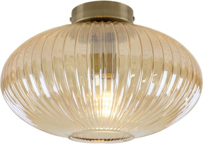 Olucia - CHARLOIS - Plafondlamp - Amber / Goud - Vorm: Ovaal