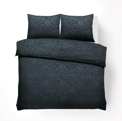 Husch Dekbedovertrek - Embossed Flower - 200x200/220 - Antraciet