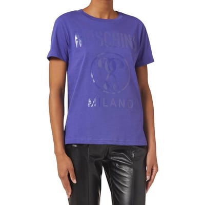 Moschino Heren Dubbel Vraagteken T-Shirt (Paars)