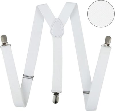 New Age Devi - Bretels voor Mannen - Wit -  Business - Strap - Wedding - Party - Jarretel - Kantoor accesoires