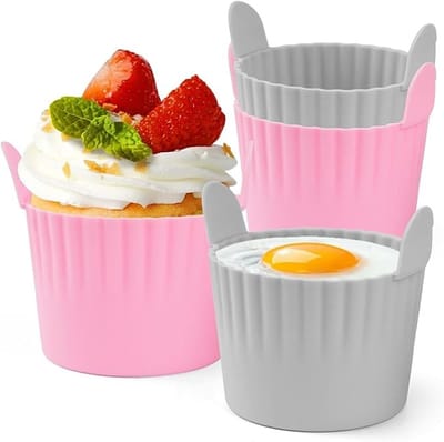 Siliconen Ramekins voor Airfryer - 4 Stuks - BPA-vrij - Eierstroper & Muffinvormpjes