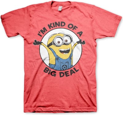 Minions I'm Kind Of A Big Deal T-shirt rood gemêleerd